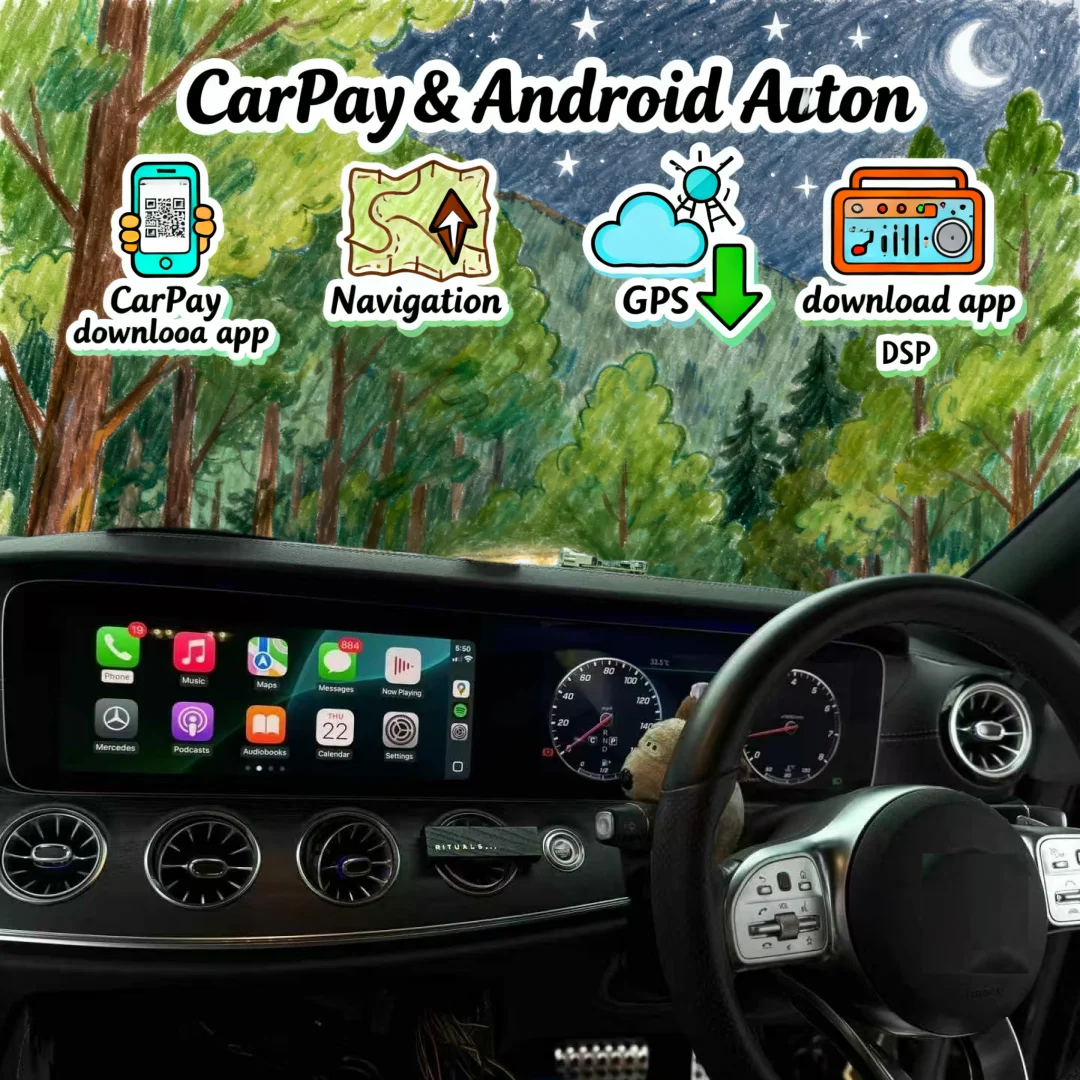 

Двухэкранный автомобильный радиоприемник Android 13 для Mercedes-Benz CLS W257 2018-2025 с CarPlay, мультимедиа, автомагнитолой, видеоплеером, DVD-плеером и GPS-навигацией
