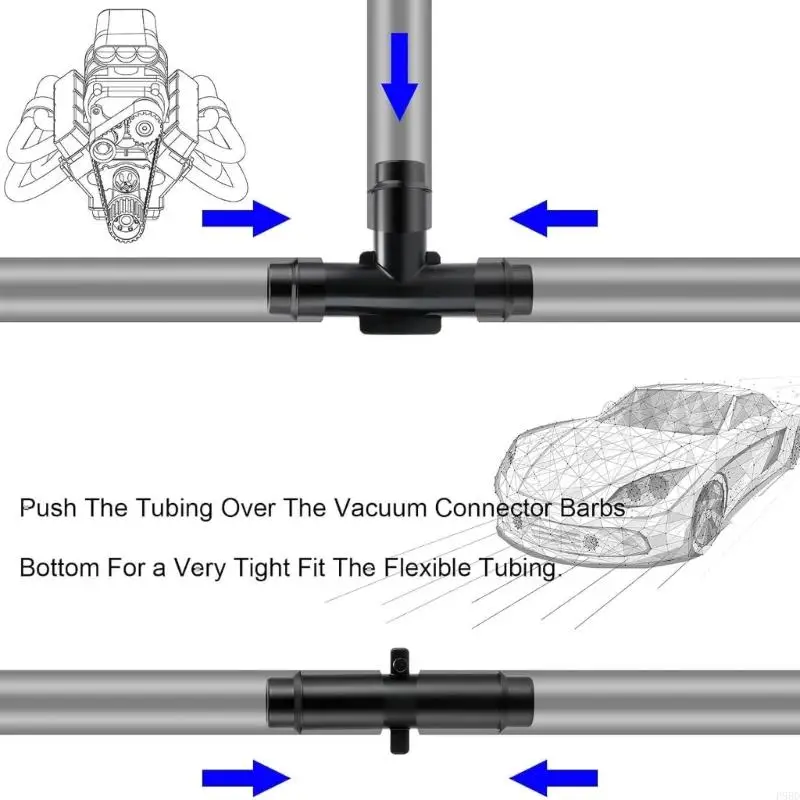 Vacuum Line Repair Fitting with Straight Elbow Branch Parts