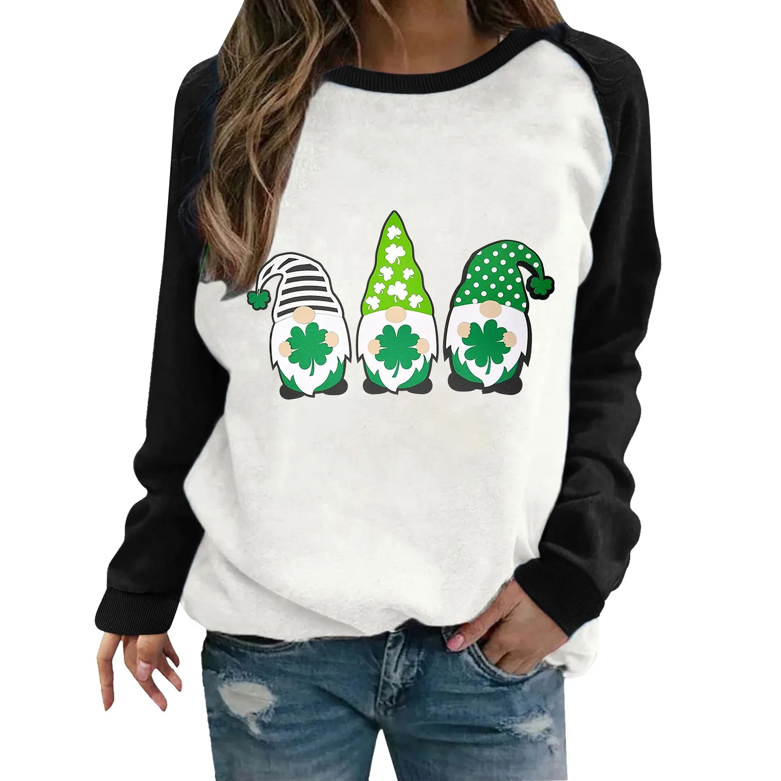 

Crewneck Long Sleeve Casual Wear Pullover Sweatshirts Festive Printed Fairy Aesthetic blouse tops Japanese style