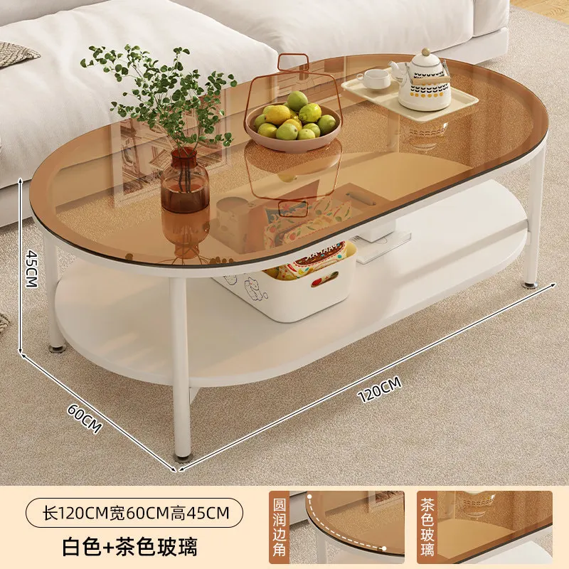 Glass coffee table for living room and home use, 2026 new small apartment, modern minimalist square creative table,