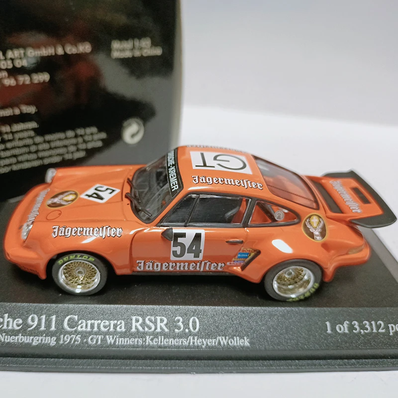 Minichamps 1/43 مقياس 911 Carrera RSR 3.0 GT الفائز 1973 نموذج سيارة مصنوع من خليط معدني مجموعة ثابتة مزينة هدايا العيد اللعب