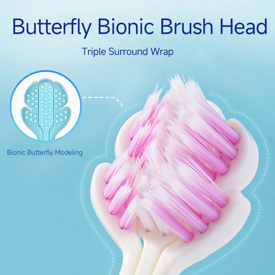 3D Stereo Three-Sided Toothbrush Ultra Fine Soft Hair Adult Toothbrush Tongue Scraper Deep Cleaning Health Oral Care Teeth Brush