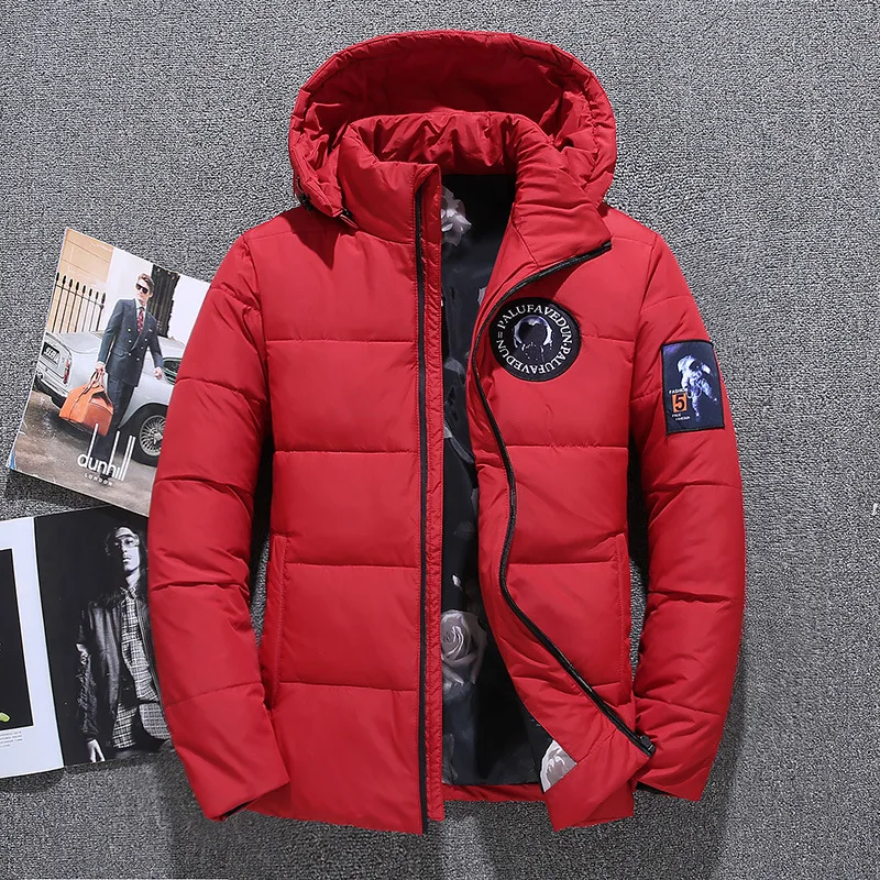 2024 Men\'s Down Jacket Duck Winter Warm Hooded Puffer Jacket Men Vintage Clothes 90 X Padded Black Autumn Red Bomber Male Parka