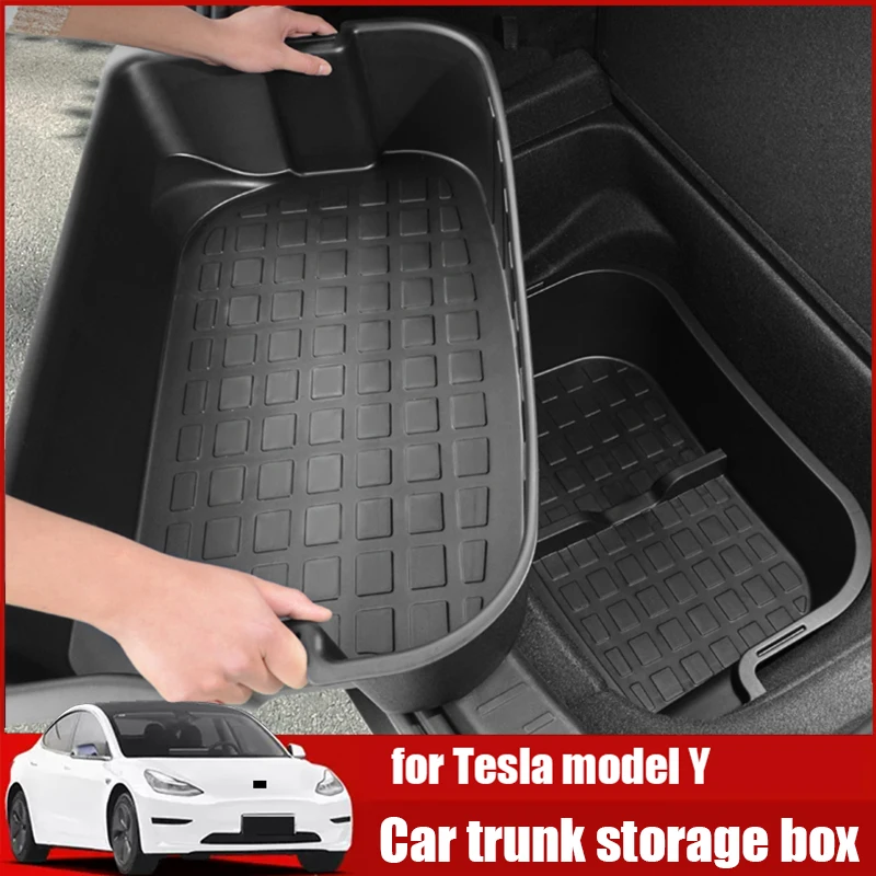 For Tesla Model Y 2021 2022 2023 car tailgate trunk storage storage finishing ABS injection molding storage box