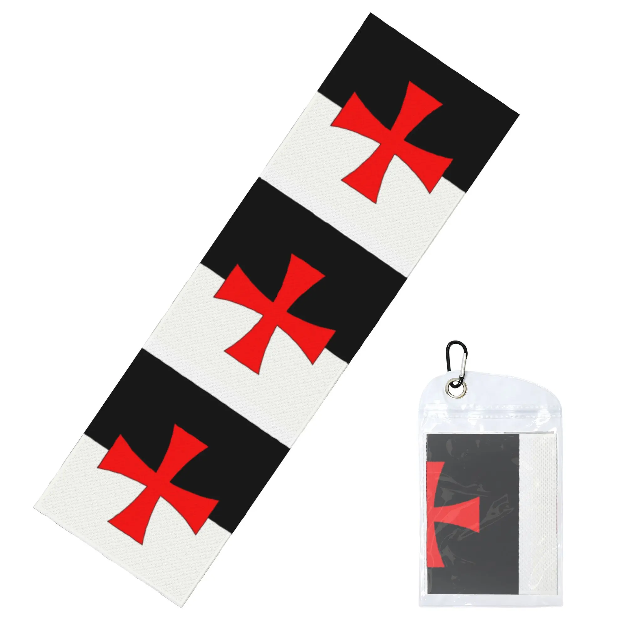Knights Templar Flag Cold Exercise Towel Face Towel Quick Dry Medieval Warrior Crusades Cross Shower Breathable Cold Towel