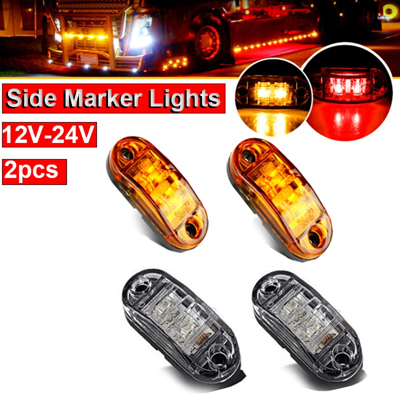 2 uds 12/24V luz LED de posición lateral para camión luces de circulación diurna lámparas DRL luces de advertencia LED luz de diodo para remolque