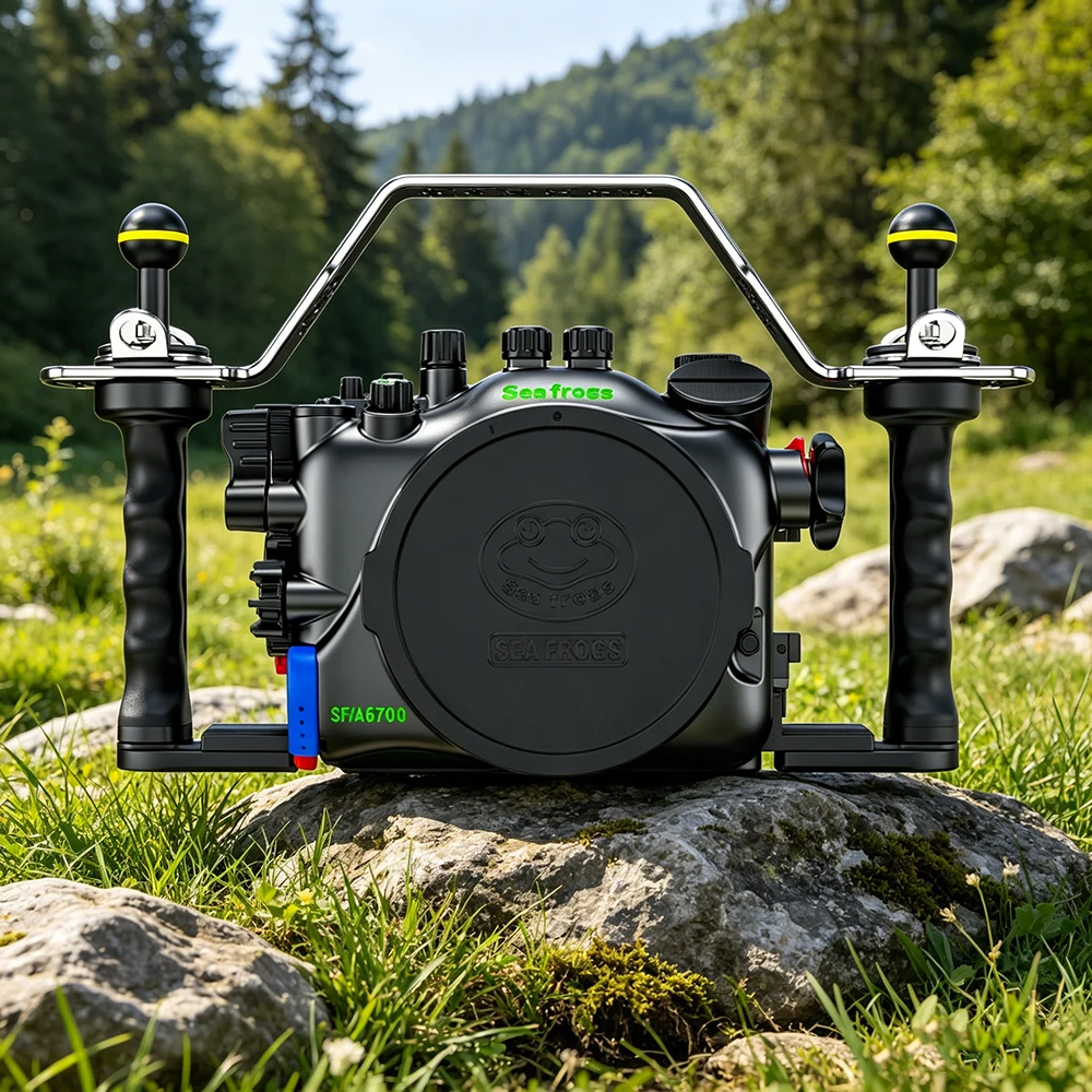 Seafrogs 100 m aluminum alloy waterproof case compatible with Sony A6700 only the case does not include lens