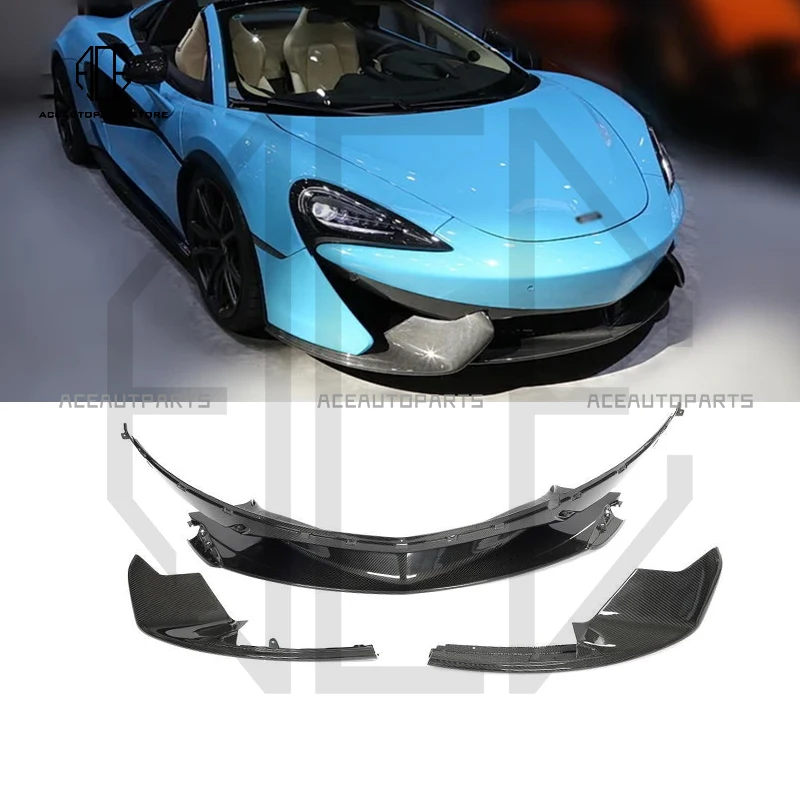 

3 шт. для McLaren 540C 570S 570GT OEM стиль сухая передняя губа из углеродного волокна, передняя часть объема задней губы, задний спойлер