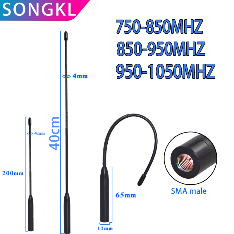 

NB-lOT soft whip antenna 750-850mhz,780-860mhz,850-950mhzantenna SMA male 40cm high gain 10dbimodule antenna 20cm 950-1050mhz