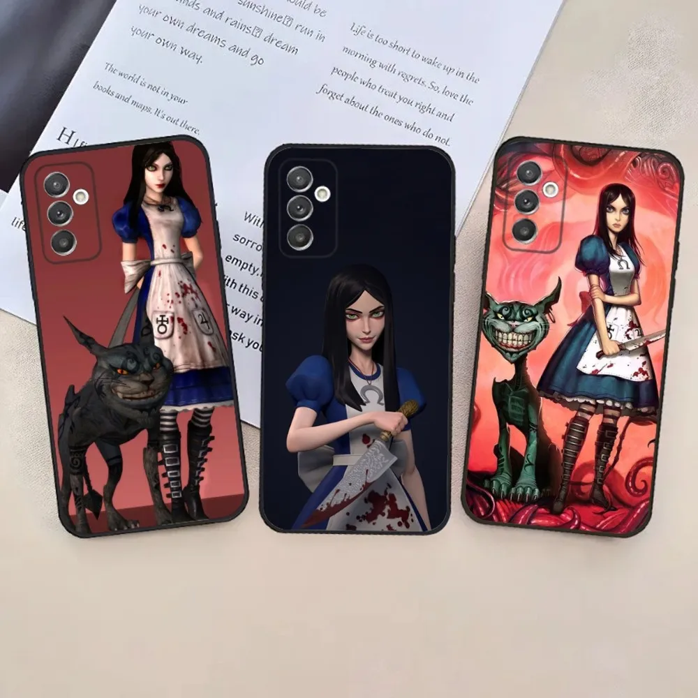 

Alice Madness Returns Phone Case For Samsung S24,23,22,30,21,10,9,Ultra,Plus,Lite,FE,5G Black Soft Case