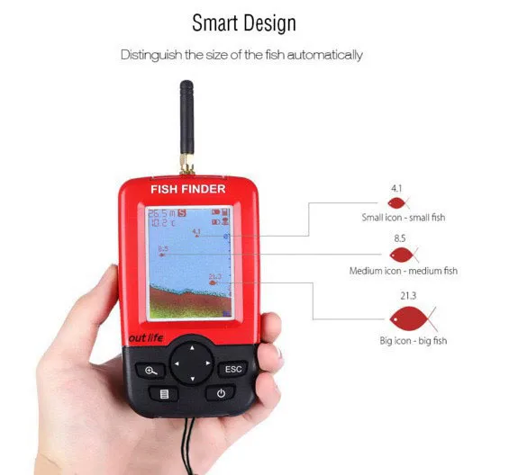 Pencari Ikan Portabel, Dengan  - Fishing Boat Depth Finder ulasan dan harga
