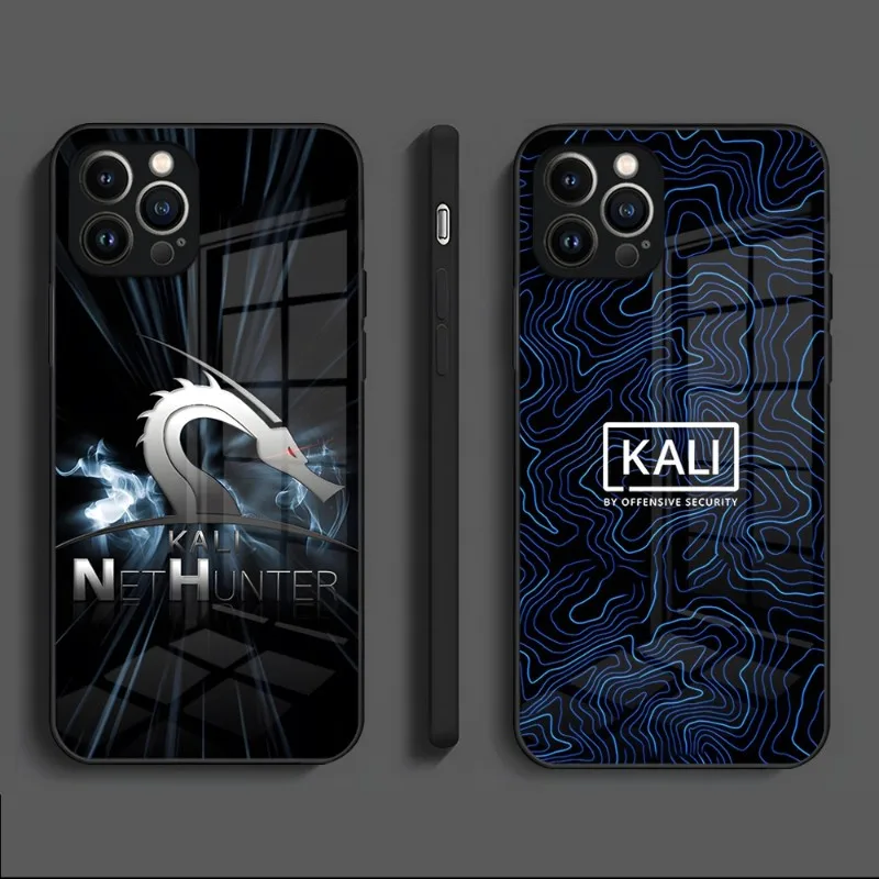 Чехол для телефона Dark Dragon Kali Linux, закаленное стекло для IPhone 13 Mini 12 Pro 11 14 Max X XR XS 8 7 6s Plus SE 2020, задняя крышка