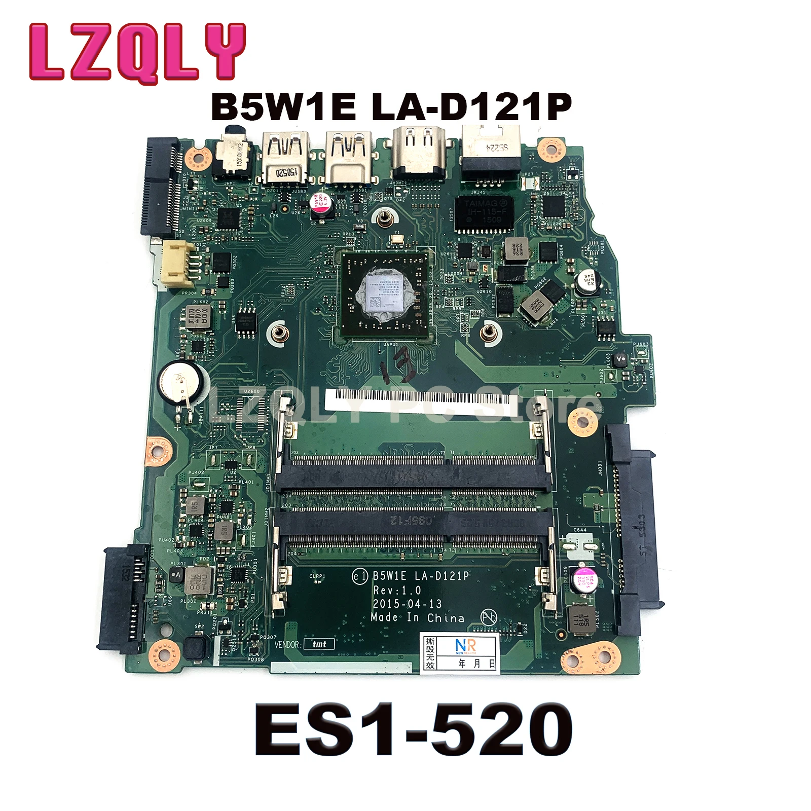 

For Acer Aspire ES1-520 ES1-521 ES1-522 Laptop Mainboard B5W1E LA-D121P NBG2K11002 NB.G2K11.002 DDR3 E1-6010 CPU DDR3 100%Test