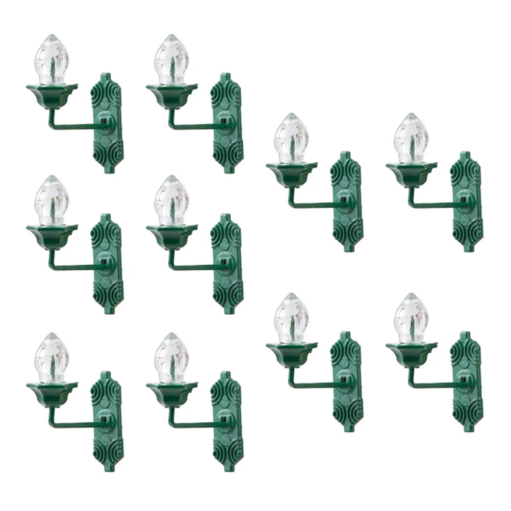 

10 PCS Landscape Lights Type Wall Toy House Models Plastic Miniature Electric Lighting Lamp