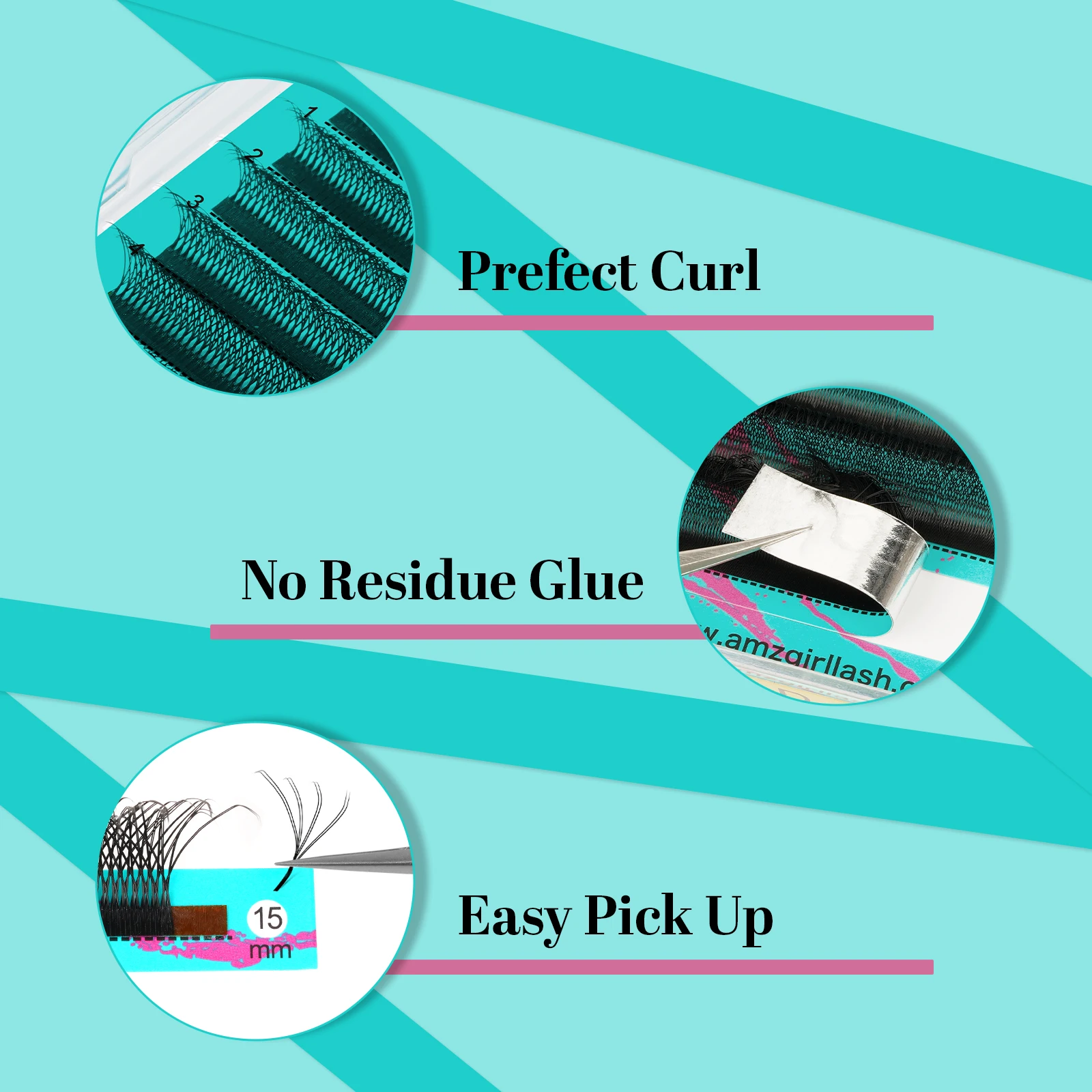 Amzgirl W شكل الرموش التلقائي المزهرة 3D/4D/5D/6D/8D رمش ملحقات المشجعين 8-15 مللي متر الطبيعية لينة المهنية جلدة