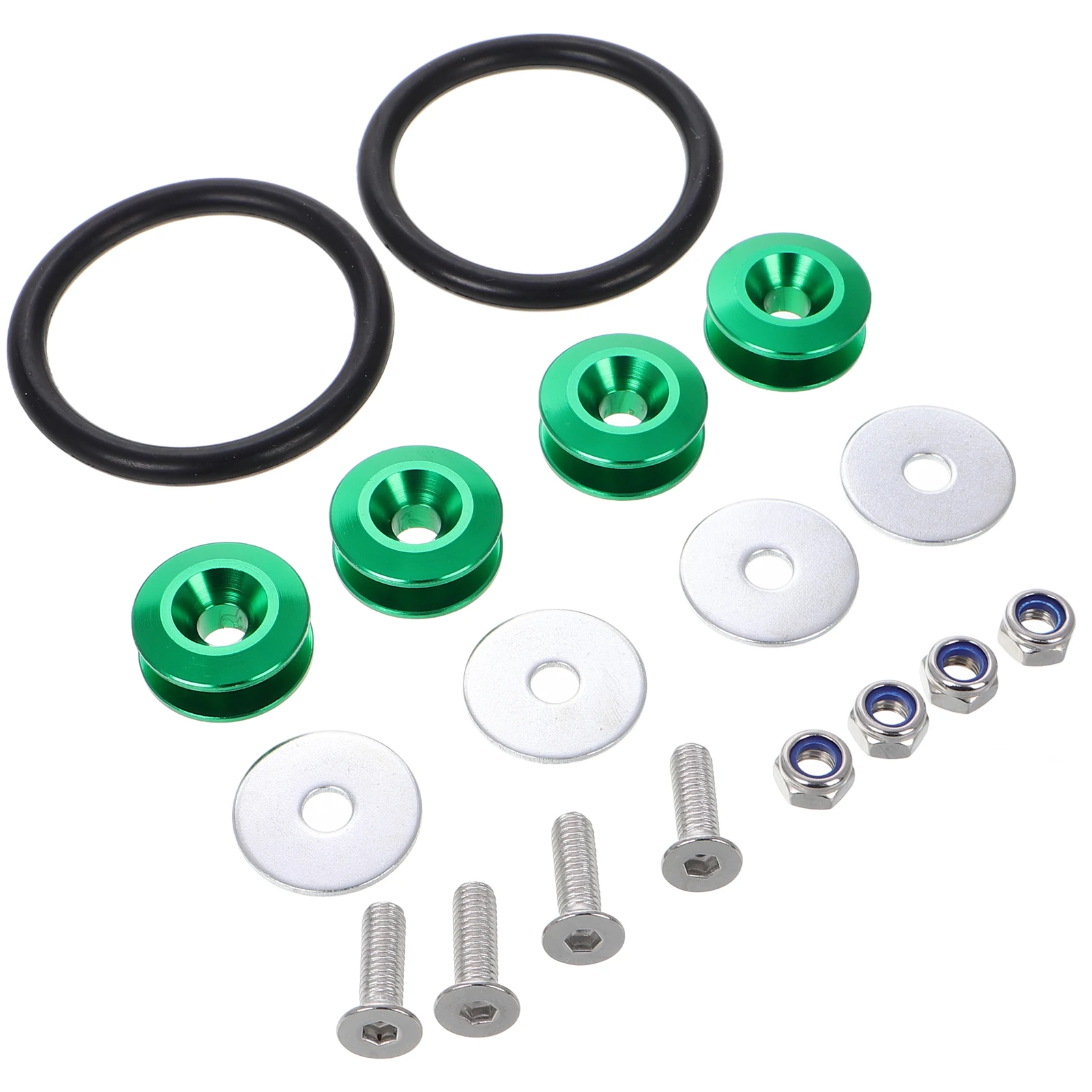 

Bumper Fasteners Kit For Cars Double Layer Design Rubber Rings Gaskets Screws Nuts Auto Body Clips Quick Release Black