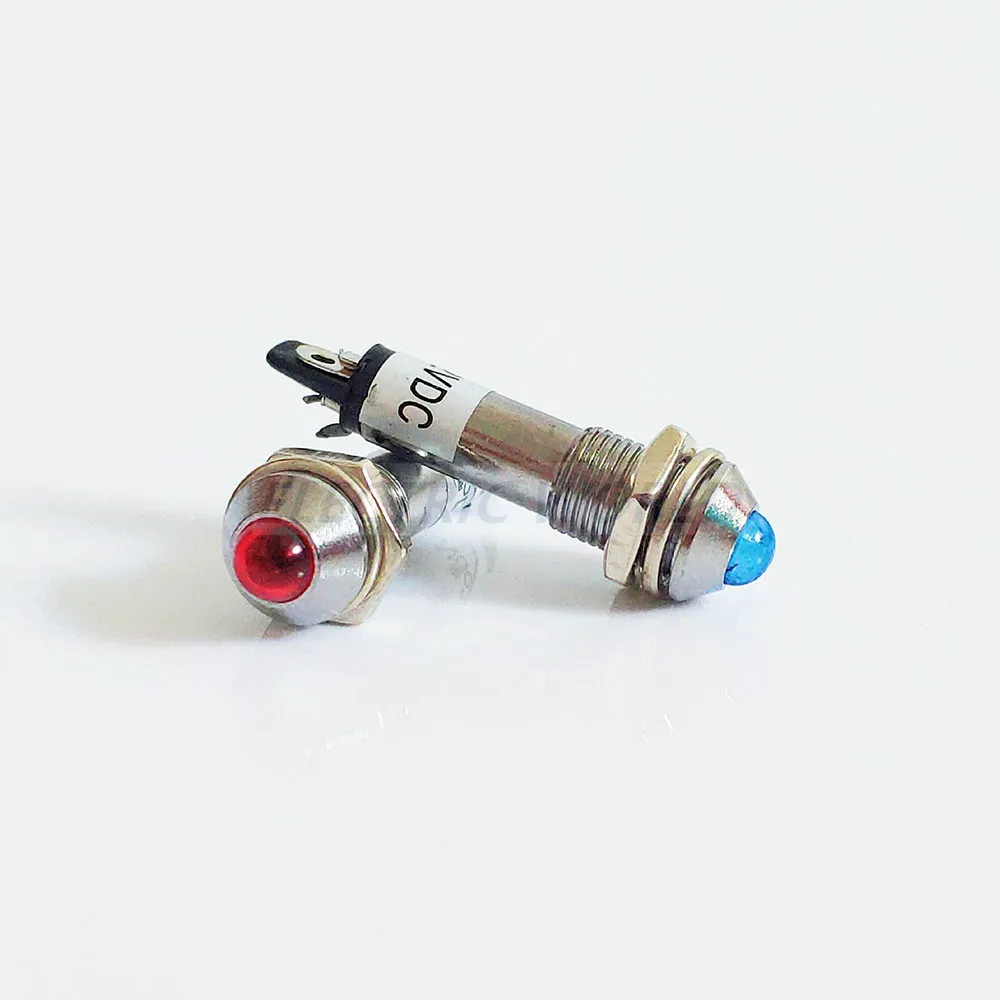 Mini Indicator light 8mm no wire indication waterproof 220V Metal Signal light mini indicator lamp power LED signal lamp