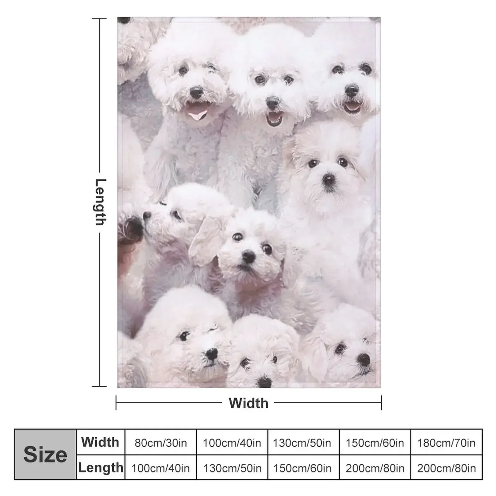 Bichons - Dogs Throw Blanket couch cozy soft plush fuzzy picnic outdoor blanket