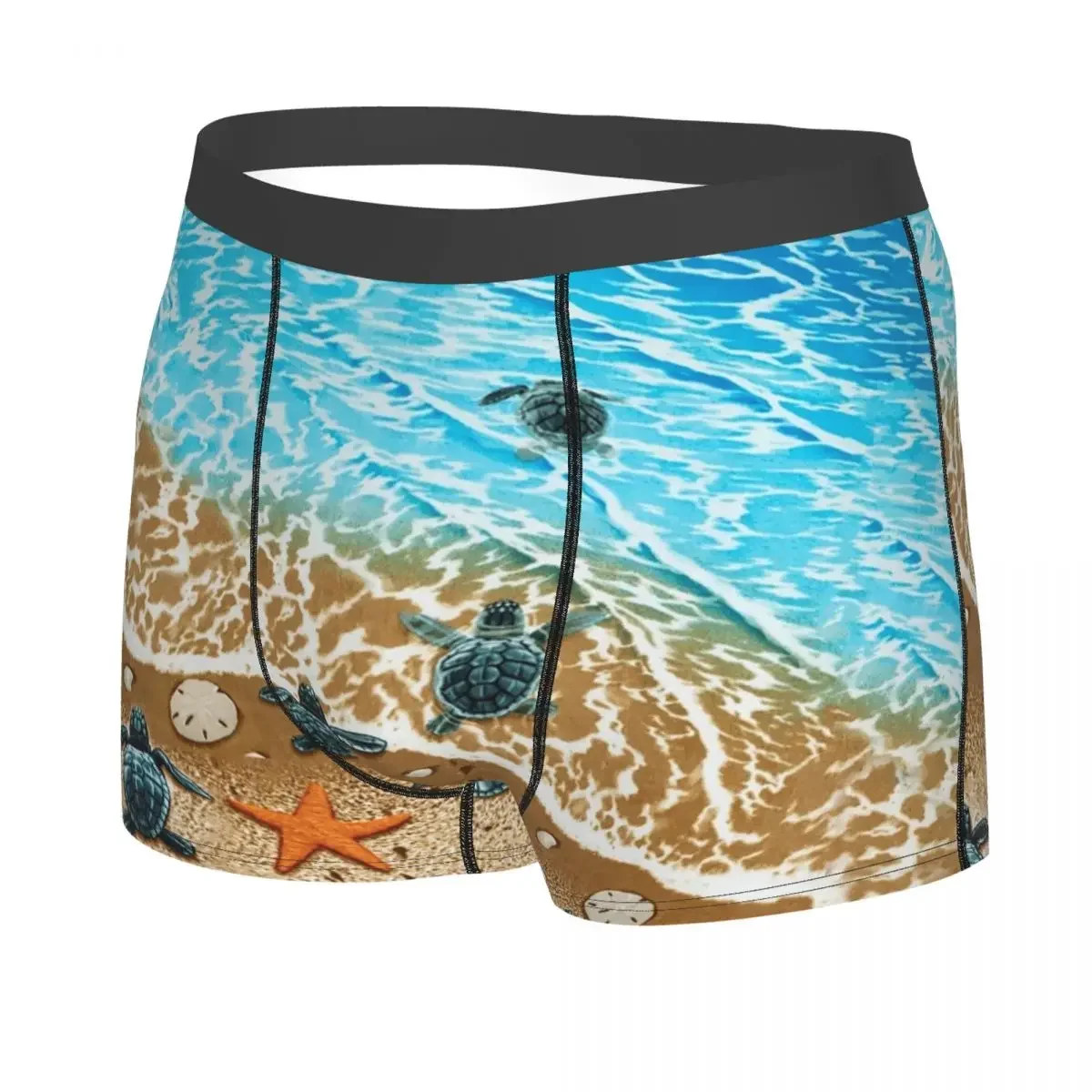 Male Fashion Ocean Beach Turtles Underwear Marine Life Boxer Briefs Men Breathable Shorts Panties Underpants