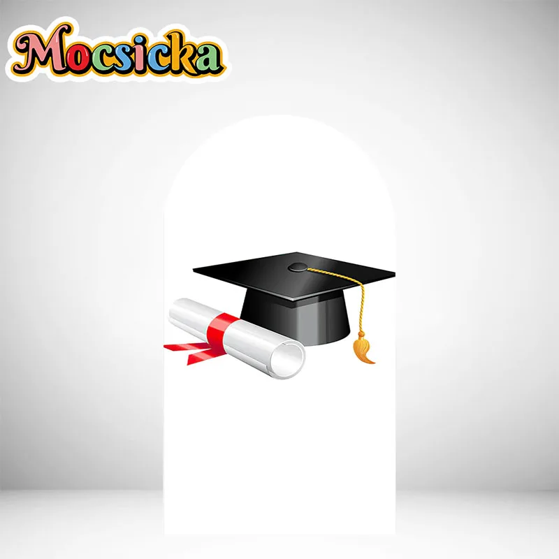 Graduations Arch Wall Background Congrats Grad Photography Backdrop Bachelor Cap  Graduation Stage Lights Party Decoration