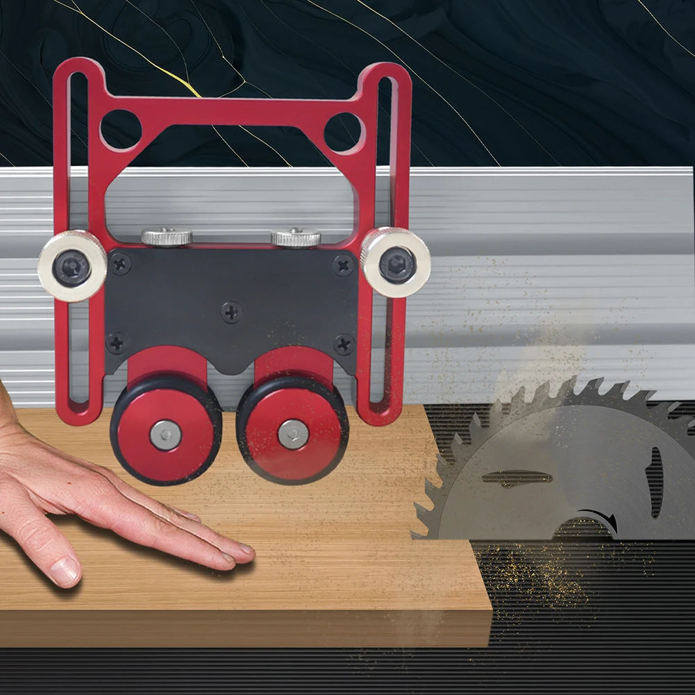 Adjustable Feeding Guide Double Wheel Bearing Roller For Table Saw Band Saw Inverted Carving Machine Woodworking Pushing Jig Too