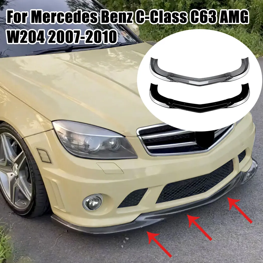 For Mercedes Benz C-Class C63 AMG W204 2007-2010 Car Front Lower Chin Lip Shovel Front Bumper Body Exterior Guard Accessories