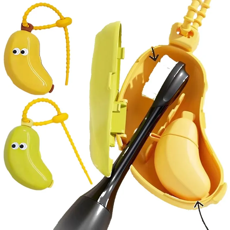 Portable Plastic Toothbrush Holder Waterproof Anti-Slip Features Must-Have Travel Hiking Camping Brush Case Cute Banana Design