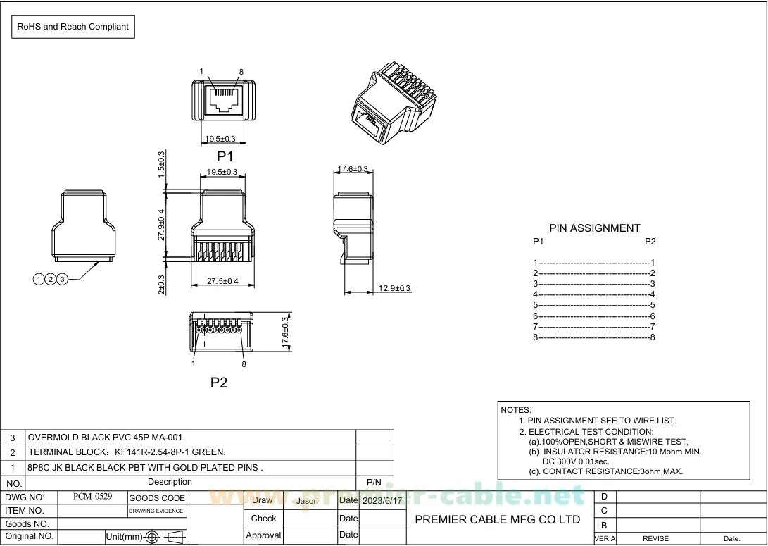 RJ45-Buchse, Breakout-Board, lötfrei, RJ45-Ethernet auf 8-polige Schnellverdrahtung, RJ45 8P8C, Federpress-Terminal, Crimp-Adapter-Extender – Detail 3