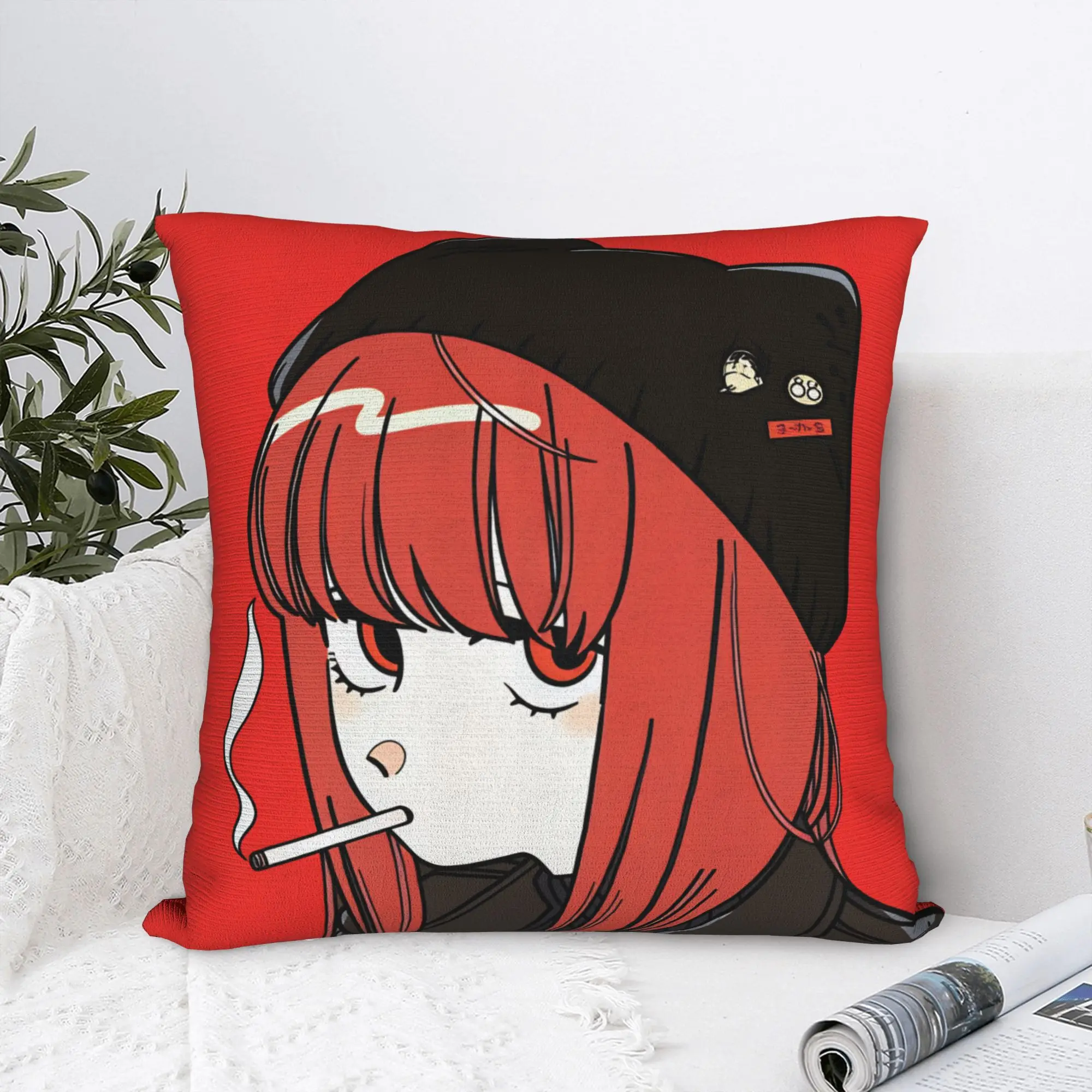 Smoking Behind Supermarket Yamada Pillow Case  Comfy Pillow Cover Fashion Pillowcases For Living Room Sofa