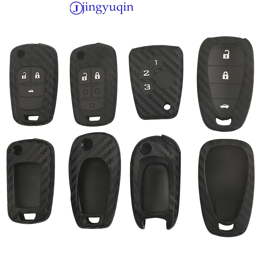 jingyuqin Carbon Silikon Schlüsselhülle für Chevrolet für Buick für Cruze Aveo Trax Opel Astra Corsa Meriva Zafira Antara J