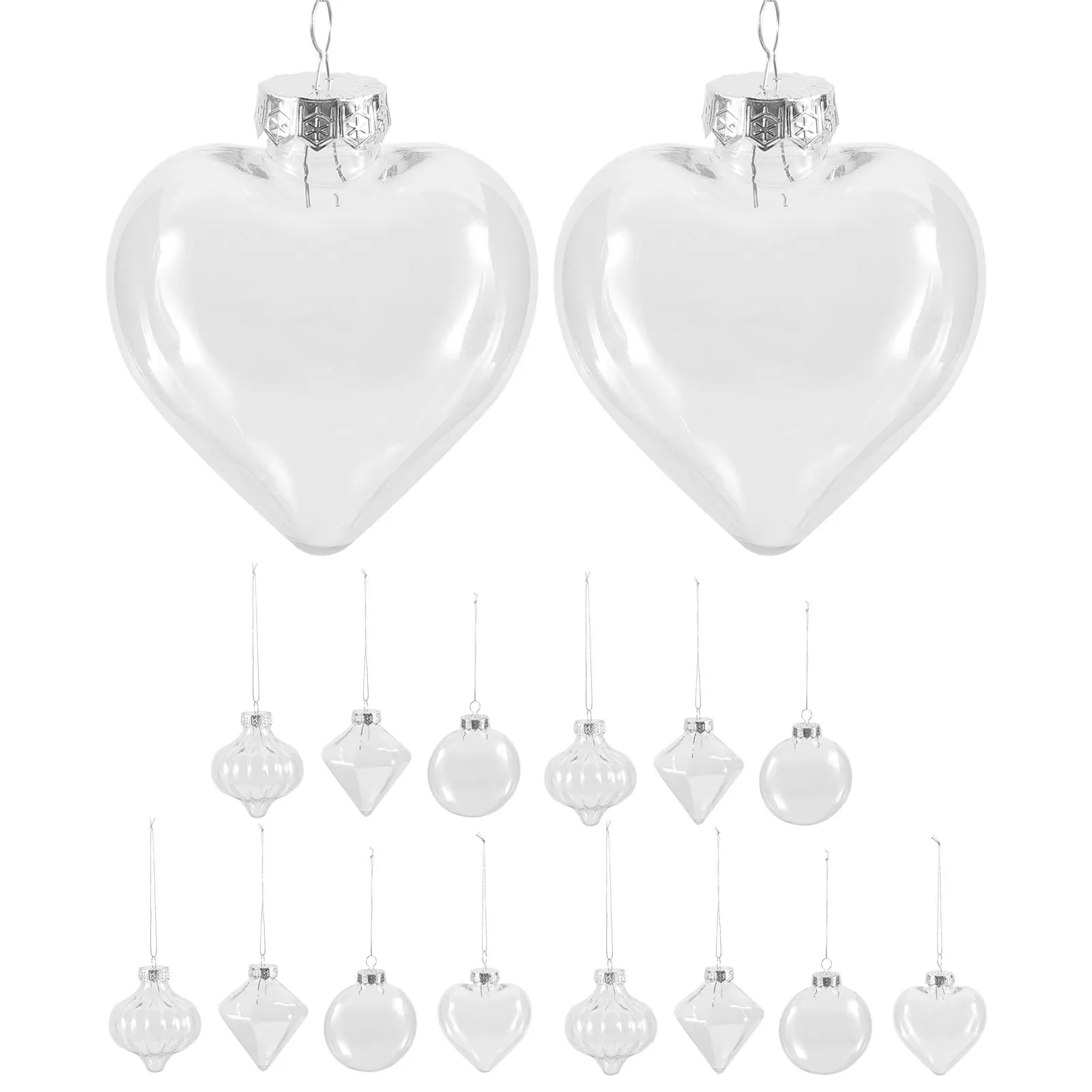 

16 Pcs Transparent Plastic Balls Christmas Decoration Hollow PET Clear Hanging naments Tree DIY Party Fillable Xmas Ball Pendant