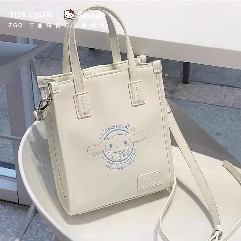 

Новая косметичка Cinnamoroll, сумка через плечо Miss Anime, кожаная сумка через плечо, сумки для женщин, каваи, мультфильм