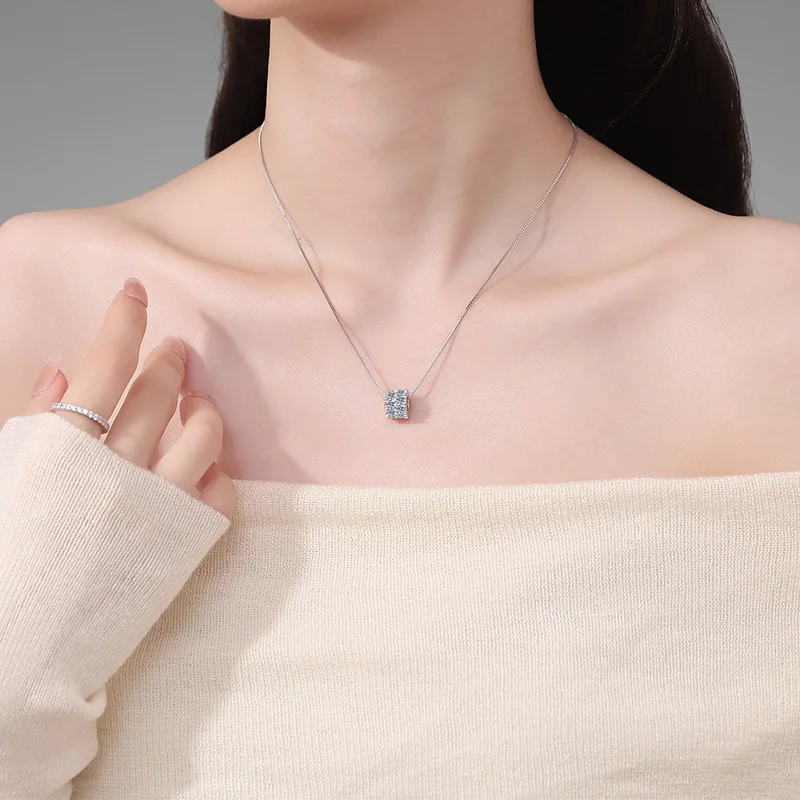 HORRIPAL  D VVS1 1.6CT Moissanite Waterproof Pendant Necklace for Women S925 Sterling Silver GRA Certified Party Fashion Jewelry