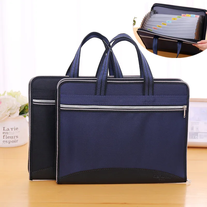 Document Bag Canvas Office Tote Bag Business Multi-layer Oxford Briefcase Female Simple Information Package File Organizer
