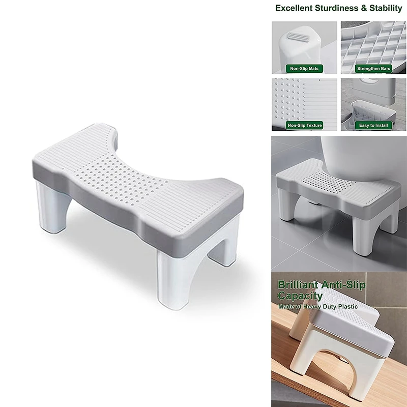 Taburete de plástico para inodoro en cuclillas para adultos, portátil, fácil de usar