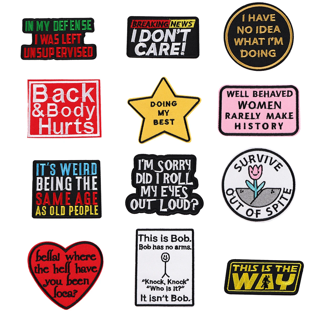 THIS IS THE WAY Patch Motivational Phrase Iron On Patches On Clothes Applique Sewing Jackets Stripes Embroidered Badge Patch