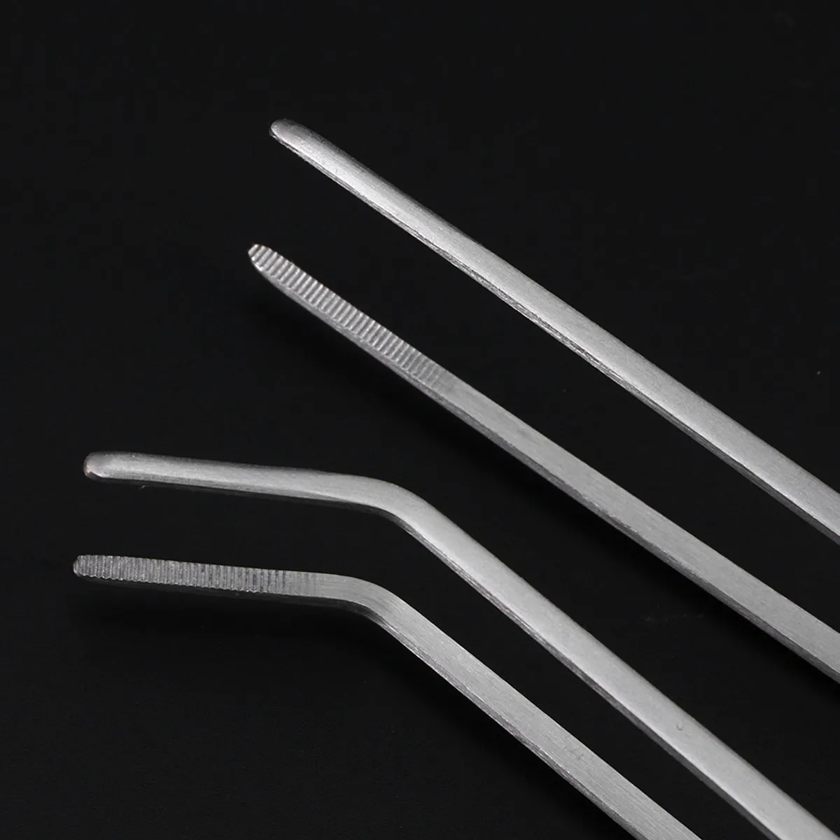 2Pcs 27Cm Polished Stainless Steel Aquarium Tweezers Set Straight and Curved Tip Plant Tongs for Low Growing Foreground Aquatic
