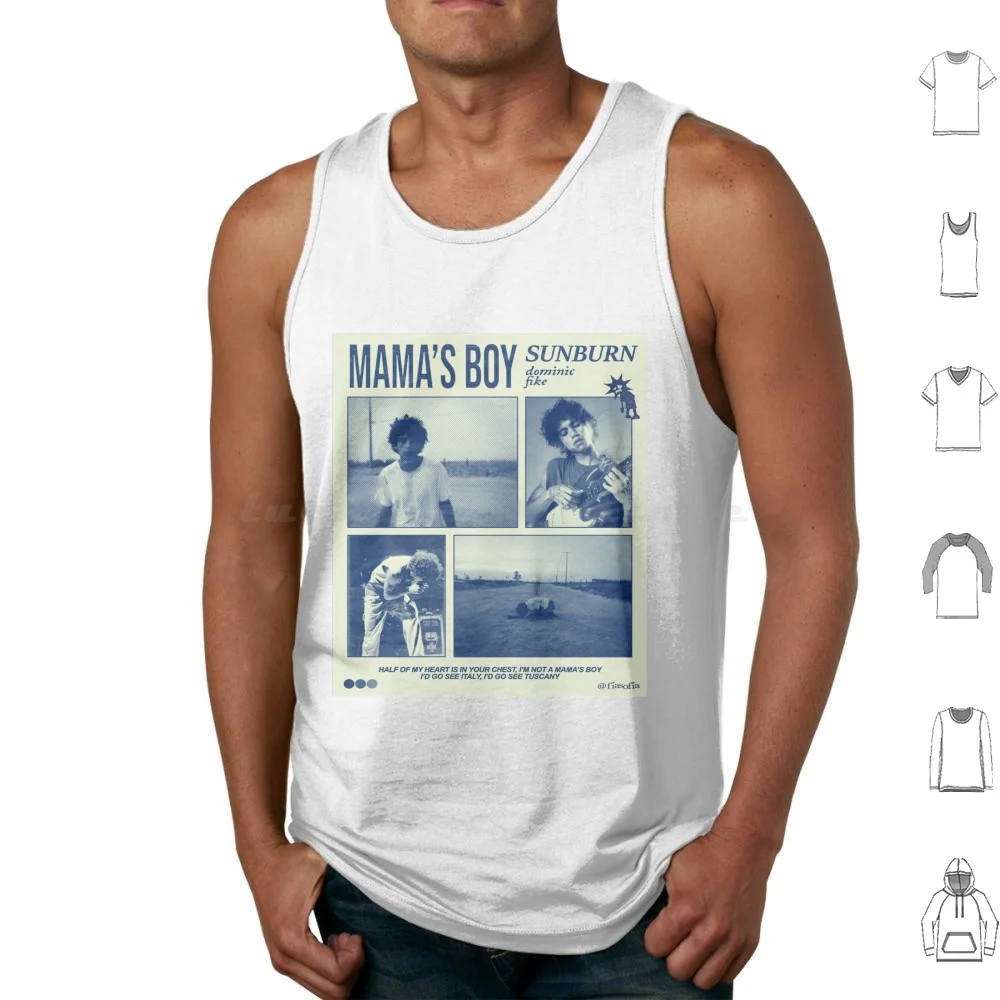 Mama's Boy Sunburn Tank Tops Vest Sleeveless Dominic Fike Mamas Boy Sunburn Album Music Concert Retro Pantone Tour