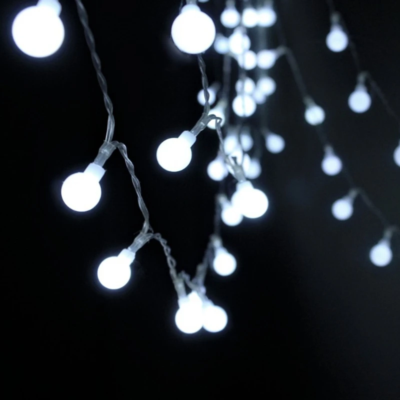 Impermeável LED Ball String Lights, Fairy Guirlanda, árvore de Natal, casamento, casa, decoração interior, alimentado por pilhas, 3m, 6m, 10m, 12m