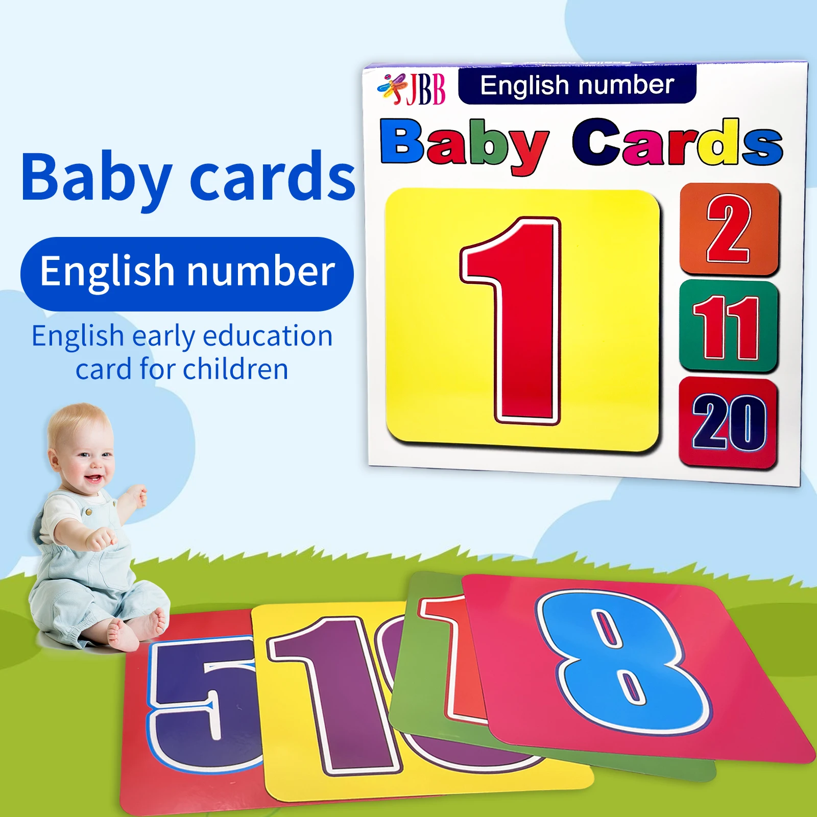 

English Kids Numbers Learning Cards 3-7 Years Cognitive Enhancement Intelligence Training Early Learning Educational Gifts