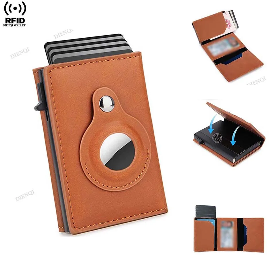 Rfid-blockierendes Herren-Kreditkartenetui für Airtag Slim Bank, Ausweis, Kartenetui, Kartenklammern, minimalistische Geldbörse für Apple Air Tag