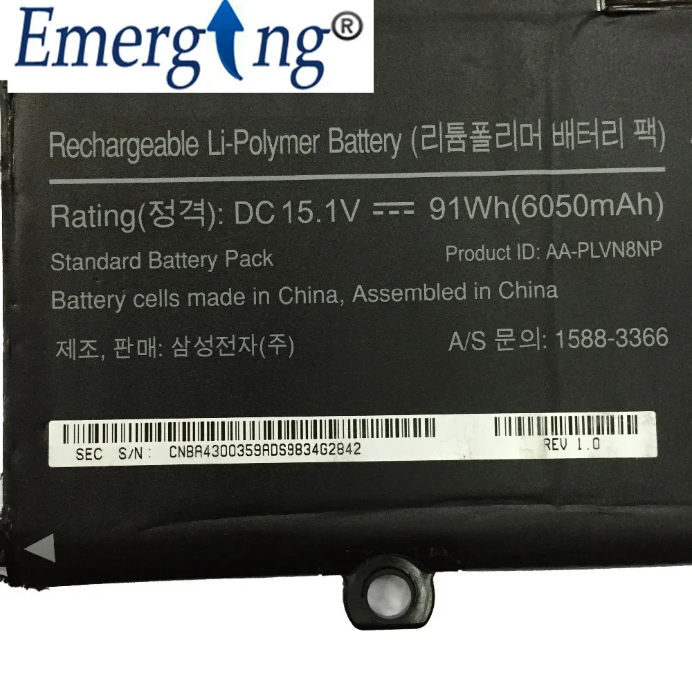 Imagem -03 - Bateria Original do Portátil para Samsung Aa-plvn8np Ativ Livro 880z5e Np880z5e Np880z5e-x01ub 15.1v 91wh Novo