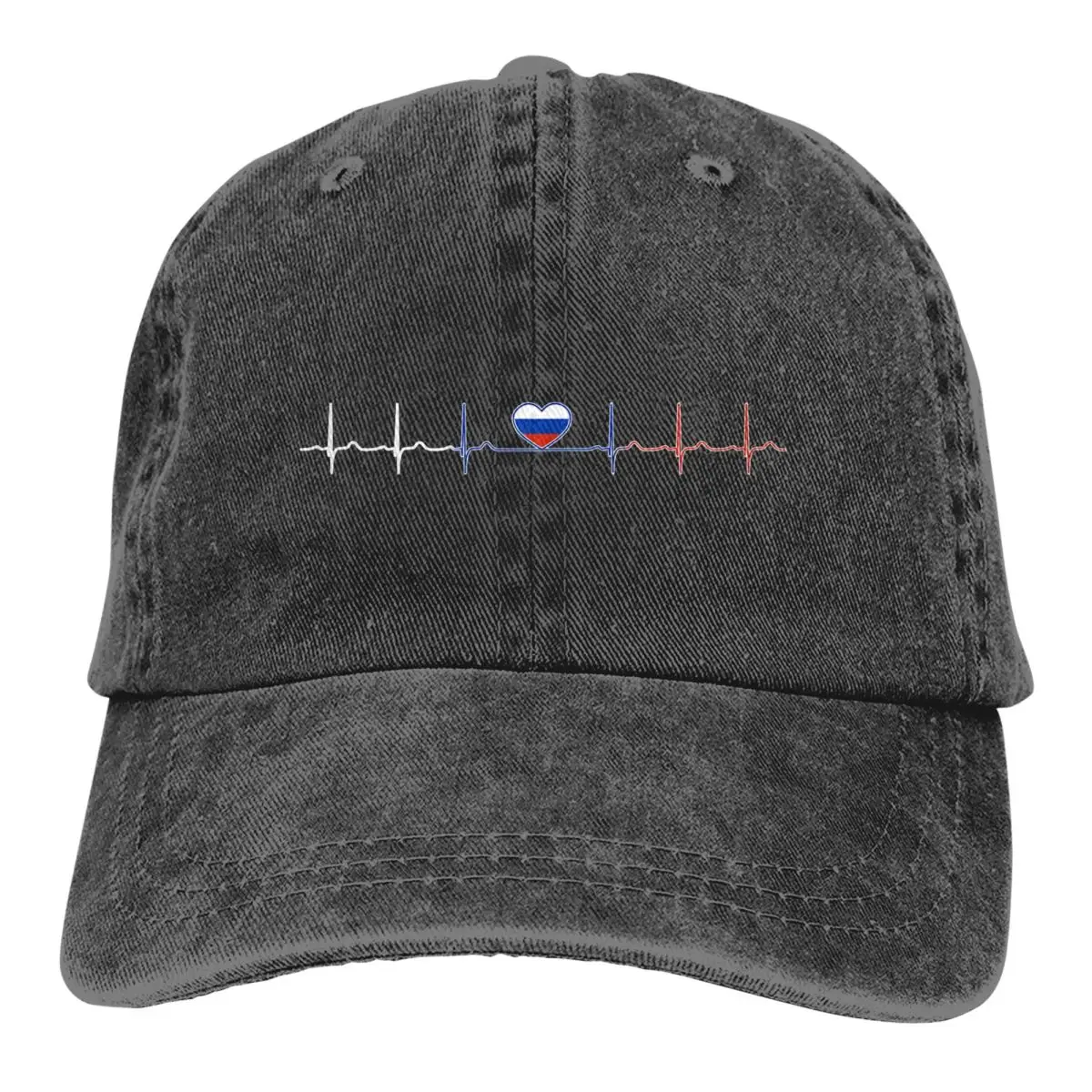 

Heartbeat Russia Retro Baseball Hat Cotton Sun Protaction Caps Unisex Casual Golf Hats