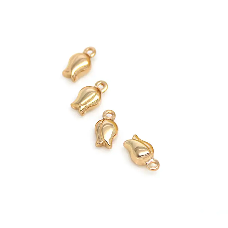 18K Gold Color Brass Flower Bud Charms Pendants High Quality Diy Jewelry Making Supplies Necklace Earrings Accessories for Women