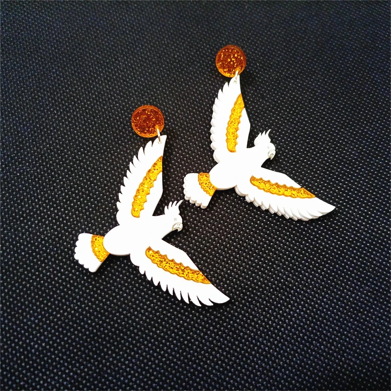 KUGUYS Bird Parrot Wings Ethnic Dangle Earrings For Women Jewelry Animal Party Trendy Accessories