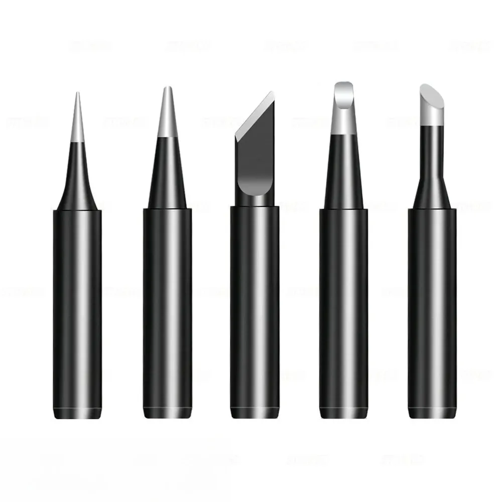 5 قطع سوداء 900M-T مجموعة أطراف مكواة لحام من النحاس النقي - رؤوس حديد عارية ساخنة للحام الكهربائي #3