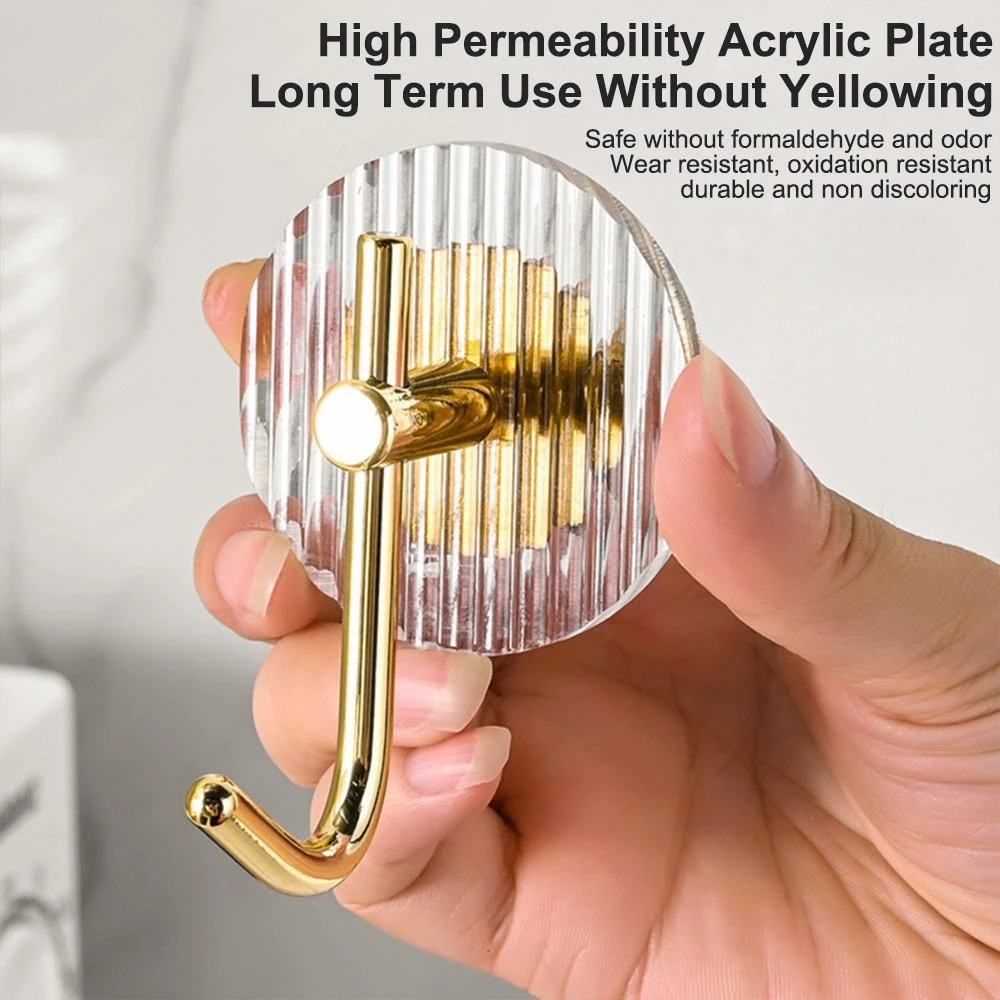 1pcs Hanging Hooks Large Elegant gold Hooks Without Punching Sticking Light Luxury Simple Long-Lasting Non-Yellowing Hooks - Detail 1
