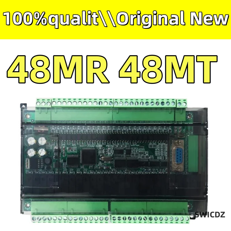 100% new original  FX1N FX2N FX3U 48MR or 48MT, 6AD 2DA PLC RS232 RS485 Modbus RTU 24VDC