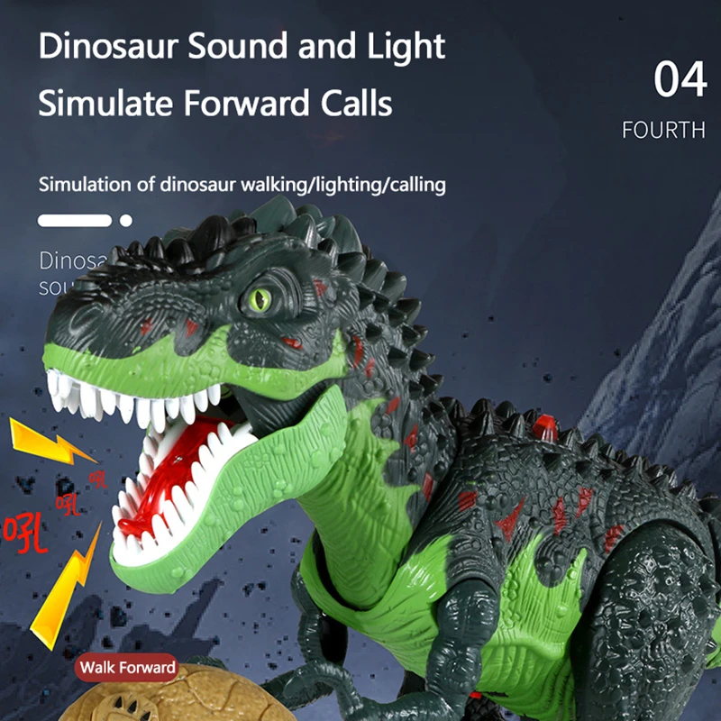 Simulation Lay Eggs Spray Remote Control Dinosaur Sound Light Effect Head Swing Tail Disassembly Free Walking Electric RC Model