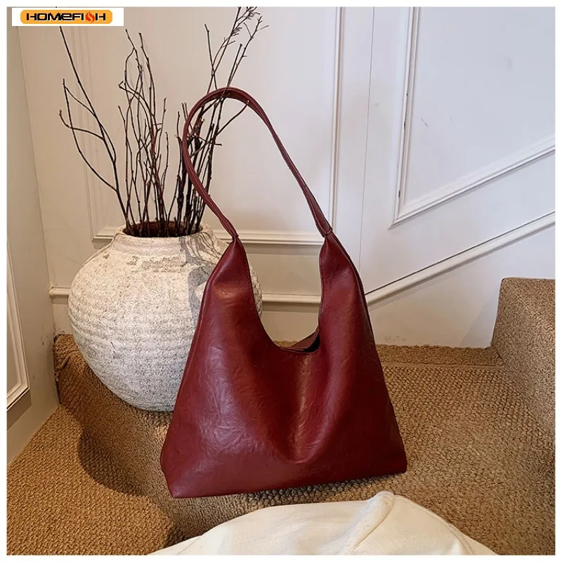 Retro Simple Large Women Tote Shoulder Bag 2026 New Lightweight Daily Handbag Multi Pocket For Shopping Work Travel Outdoor